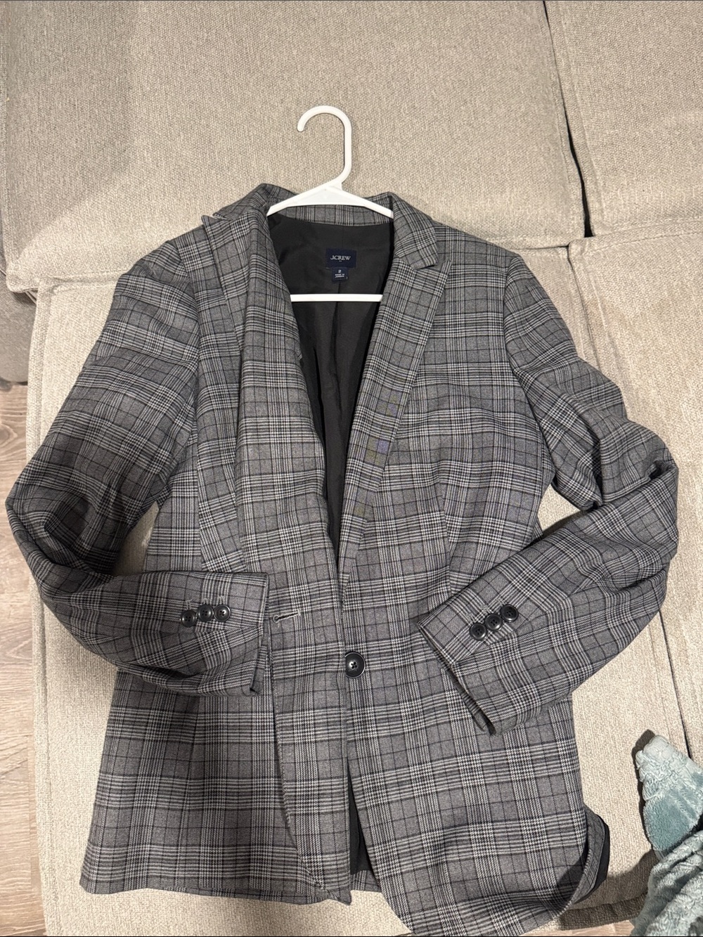 J. Crew Gray Glen Plaid Blazer